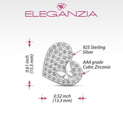 Dainty Butterfly Heart Pendant Sterling Silver Pendant