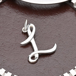 Cursive Initial Pendant Sterling Silver, 26 Alphabets Pendant