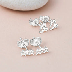 Zodiac Sign Constellation Earrings Stud Sterling Silver Stud Earrings