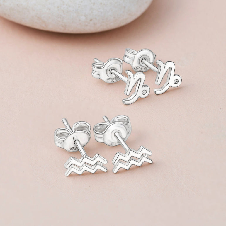 Zodiac Sign Constellation Earrings Stud Sterling Silver Stud Earrings