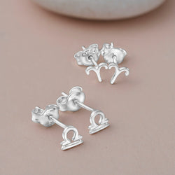 Zodiac Sign Constellation Earrings Stud Sterling Silver Stud Earrings