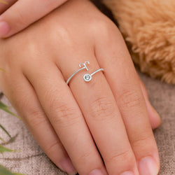 Aries Ring Sterling Silver Adjustable Zodiac Sign Ring Ring