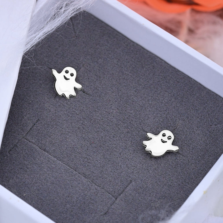 Fa-boo-lous Ghost Stud Earrings Sterling Silver Stud Earrings