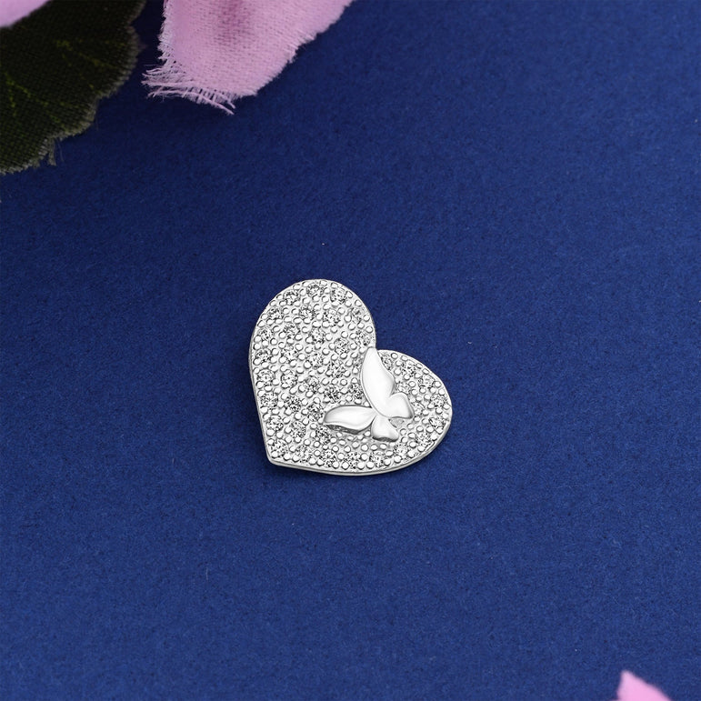 Dainty Butterfly Heart Pendant Sterling Silver Pendant