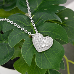 Dainty Butterfly Heart Necklace Sterling Silver Necklaces
