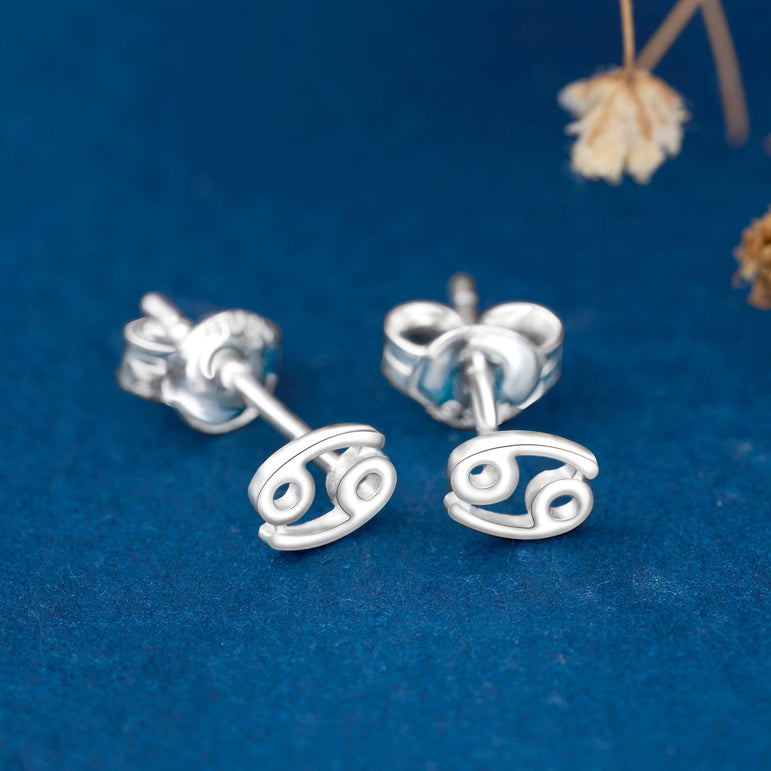 Cancer Stud Earrings Sterling Silver - Zodiac Constellation Earrings Stud Earrings