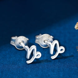 Capricorn Stud Earrings Sterling Silver - Zodiac Constellation Earrings Stud Earrings