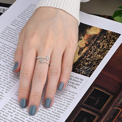 Capricorn Ring Sterling Silver Adjustable Zodiac Sign Ring Ring
