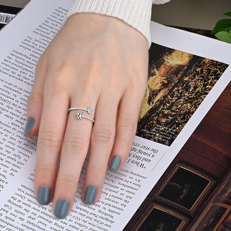 Capricorn Ring Sterling Silver Adjustable Zodiac Sign Ring Ring