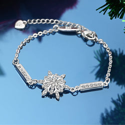 Frozen Winter CZ Snowflake Bracelet Sterling Silver Bracelet