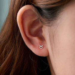 Taurus Stud Earrings Sterling Silver - Zodiac Constellation Earrings Stud Earrings