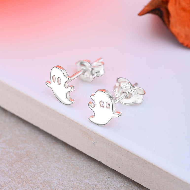 My Boo Cute Ghost Stud Earrings Sterling Silver Stud Earrings
