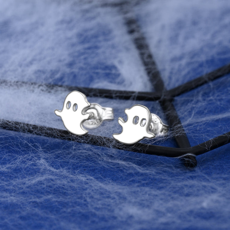 My Boo Cute Ghost Stud Earrings Sterling Silver Stud Earrings