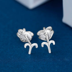 Aries Stud Earrings Sterling Silver - Zodiac Constellation Earrings Stud Earrings