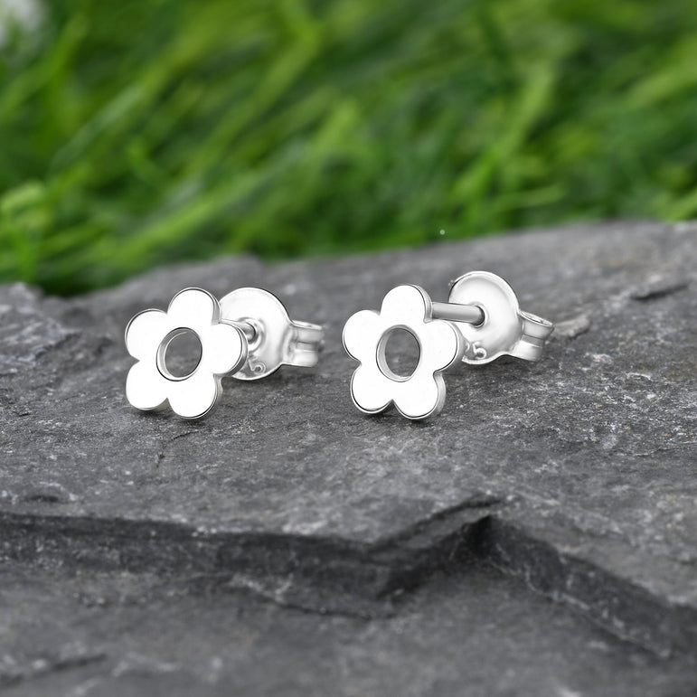 Petite Flower Stud Earrings Sterling Silver Stud Earrings