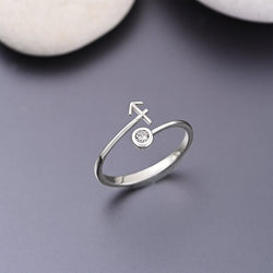 Sagittarius Ring Sterling Silver Adjustable Zodiac Sign Ring Ring