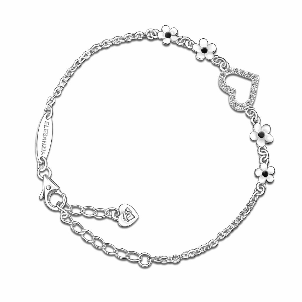 Textured Bar Link Necklace with Floral Claw Clasp in Sterling Silver