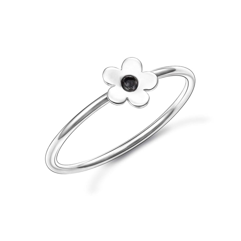 Dainty Flower Stackable Ring Sterling Silver Stacking Ring