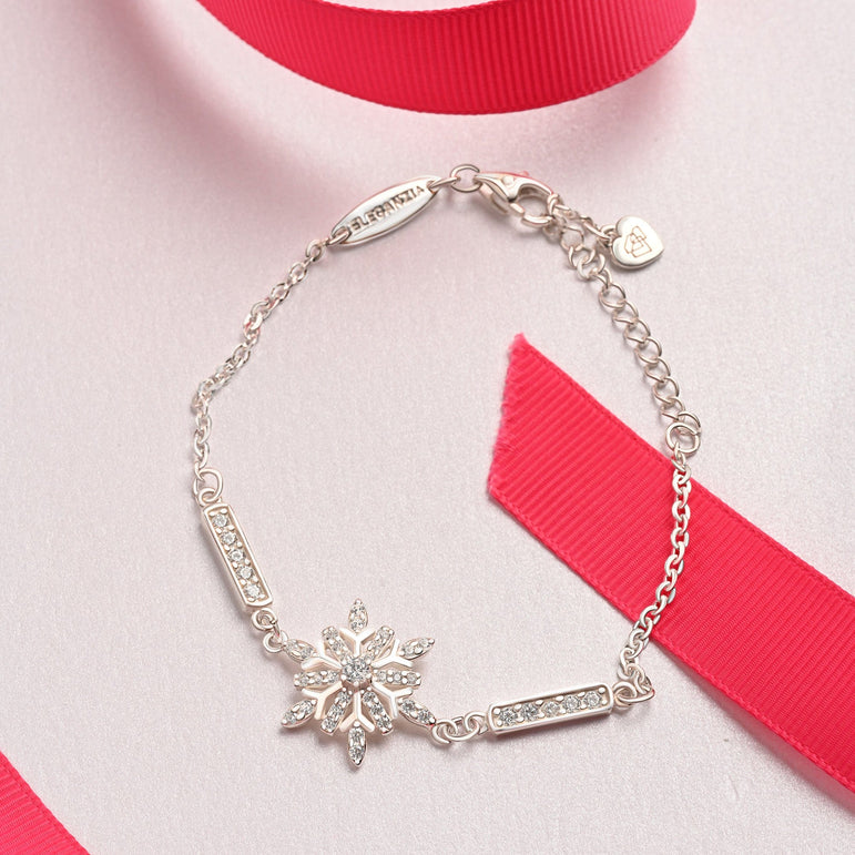 Frozen Winter CZ Snowflake Bracelet Sterling Silver Bracelet