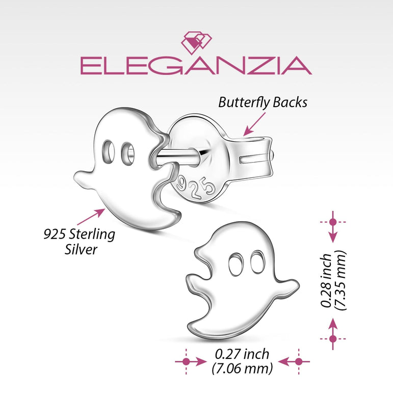My Boo Cute Ghost Stud Earrings Sterling Silver Stud Earrings