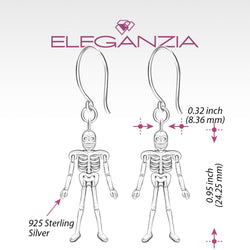 Moveable Skeletons Dangle Earrings Sterling Silver Drop Earrings