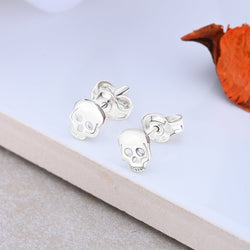 Tiny Skull Stud Earrings Sterling Silver Stud Earrings