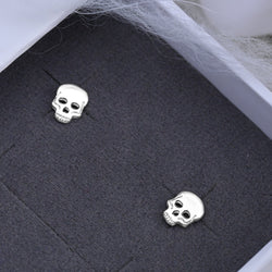 Tiny Skull Stud Earrings Sterling Silver Stud Earrings