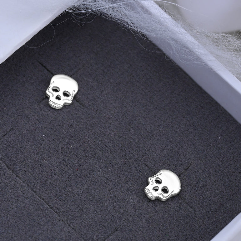Tiny Skull Stud Earrings Sterling Silver Stud Earrings