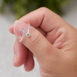 Leo Ring Sterling Silver Adjustable Zodiac Sign Ring Ring