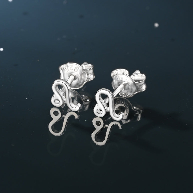 Leo Stud Earrings Sterling Silver - Zodiac Constellation Earrings Stud Earrings
