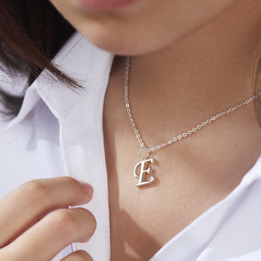 Simple Initial Necklaces Sterling Silver, 16"-18" Pendant Necklace