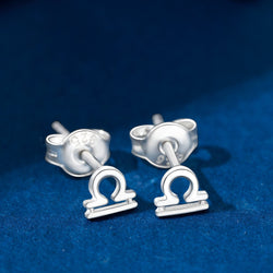 Libra Stud Earrings Sterling Silver - Zodiac Constellation Earrings Stud Earrings