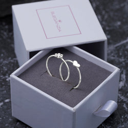 Minimalist Cute Heart Ring Sterling Silver Stacking Ring