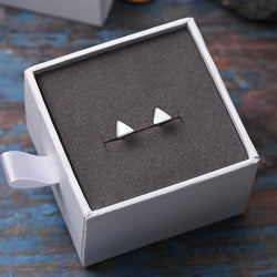 Simple Triangle Earrings Stud Sterling Silver Stud Earrings