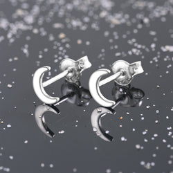 Tiny Crescent Moon Earrings Stud Sterling Silver Stud Earrings