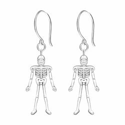 Moveable Skeletons Dangle Earrings Sterling Silver Drop Earrings