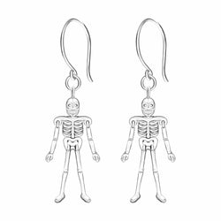 Moveable Skeletons Dangle Earrings Sterling Silver Drop Earrings