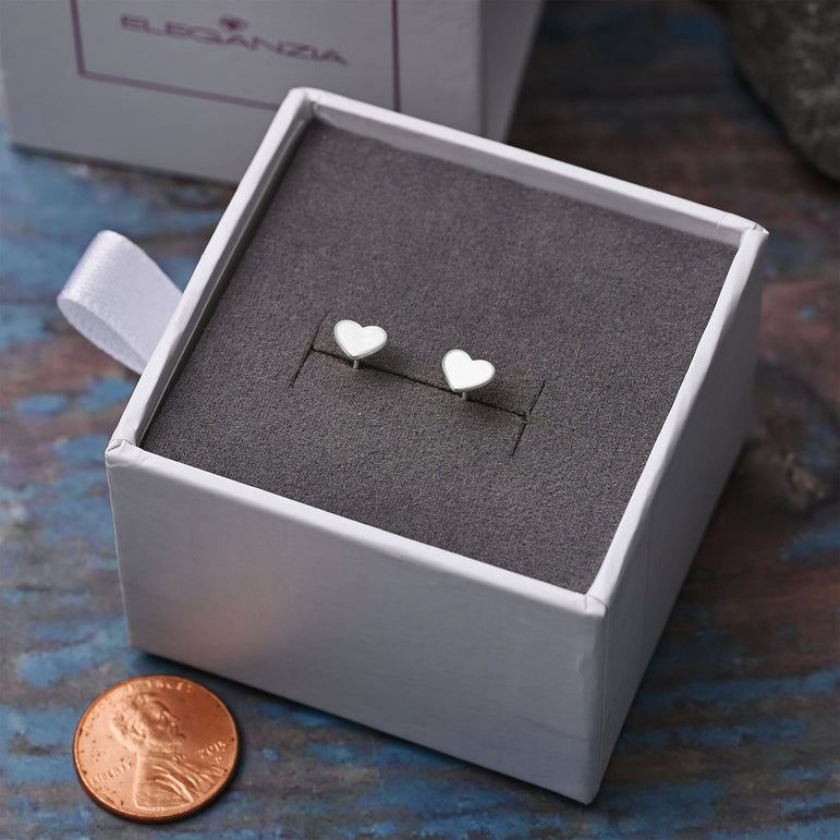 Tiny Heart Stud Earrings Sterling Silver Stud Earrings