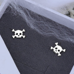 Sterling Silver Pirate Skull Stud Earrings Stud Earrings