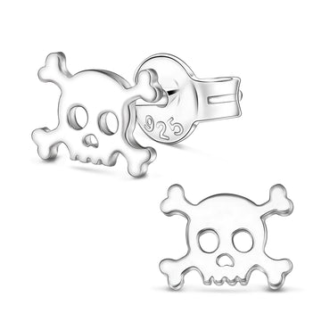 Sterling Silver Pirate Skull Stud Earrings Stud Earrings
