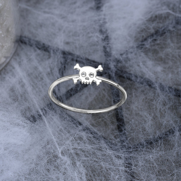 Sterling Silver Pirate Skull Ring Ring