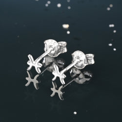 Pisces Stud Earrings Sterling Silver - Zodiac Constellation Earrings Stud Earrings