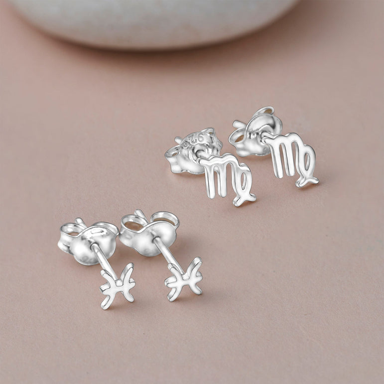 Zodiac Sign Constellation Earrings Stud Sterling Silver Stud Earrings