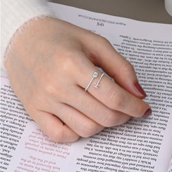Pisces Ring Sterling Silver Adjustable Zodiac Sign Ring Ring