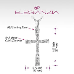 CZ Cross Necklaces For Girls Sterling Silver Pendant Necklace