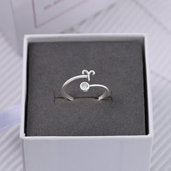 Aries Ring Sterling Silver Adjustable Zodiac Sign Ring Ring