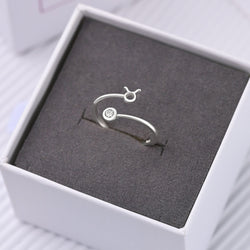 Taurus Ring Sterling Silver Adjustable Zodiac Sign Ring Ring