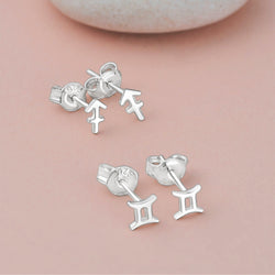 Zodiac Sign Constellation Earrings Stud Sterling Silver Stud Earrings