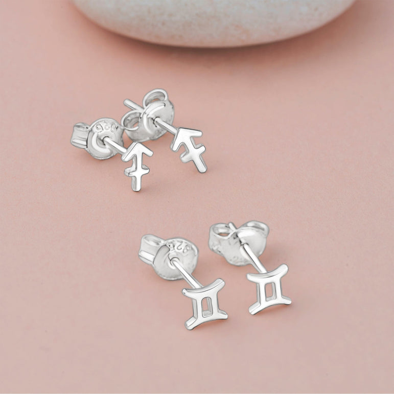 Zodiac Sign Constellation Earrings Stud Sterling Silver Stud Earrings