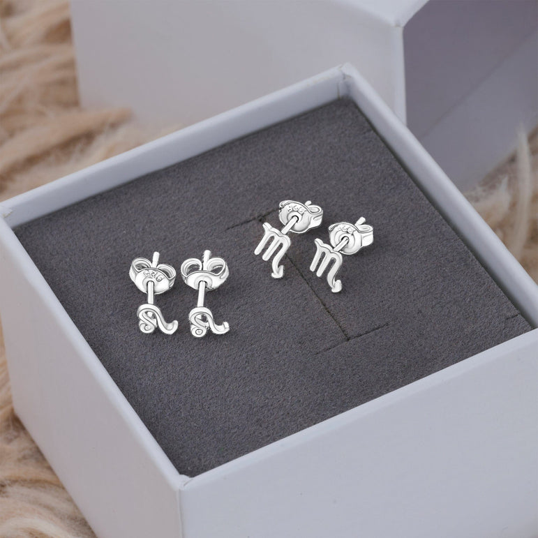 Scorpio Stud Earrings Sterling Silver - Zodiac Constellation Earrings Stud Earrings